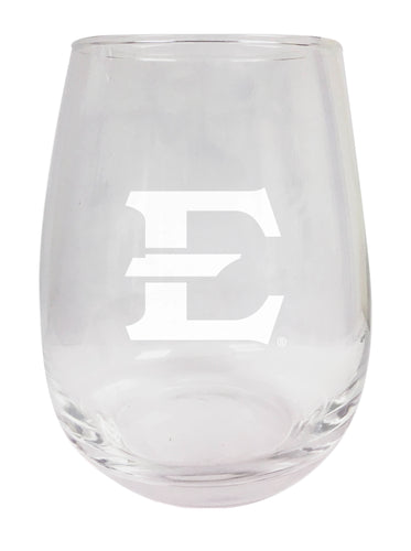 East Tennessee State University NCAA 15 oz Laser-Engraved Stemless Wine Glass - Perfect for Alumni & Fans