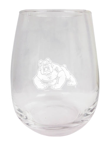 Fresno State Bulldogs NCAA 15 oz Laser-Engraved Stemless Wine Glass - Perfect for Alumni & Fans