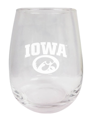 Iowa Hawkeyes NCAA 15 oz Laser-Engraved Stemless Wine Glass - Perfect for Alumni & Fans
