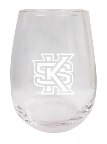 Kennesaw State University NCAA 15 oz Laser-Engraved Stemless Wine Glass - Perfect for Alumni & Fans