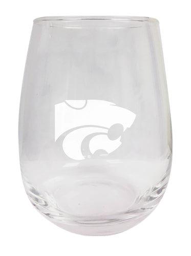 Kansas State Wildcats NCAA 15 oz Laser-Engraved Stemless Wine Glass - Perfect for Alumni & Fans