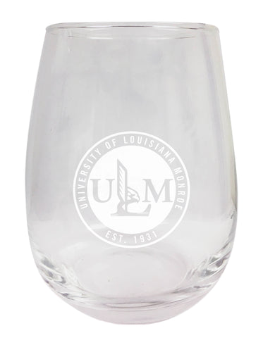 University of Louisiana Monroe NCAA 15 oz Laser-Engraved Stemless Wine Glass - Perfect for Alumni & Fans