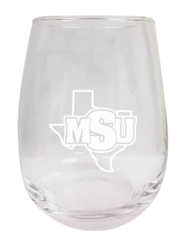 Midwestern State University Mustangs NCAA 15 oz Laser-Engraved Stemless Wine Glass - Perfect for Alumni & Fans