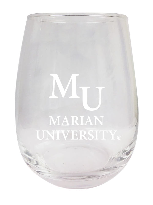 Marian University Knights 15 oz Engraved Stemless Wine Glass Officially Licensed Collegiate Product