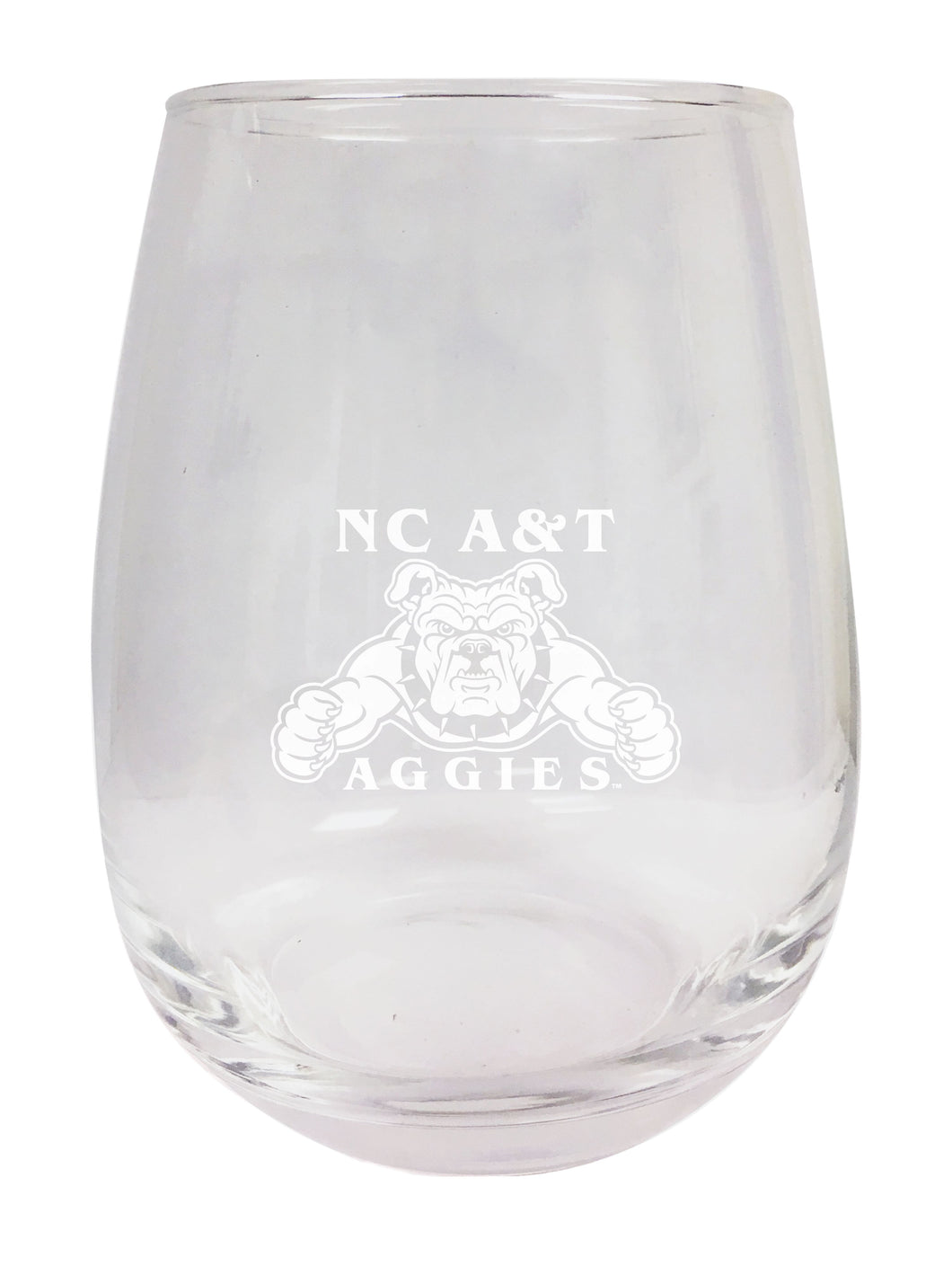 North Carolina A&T State Aggies NCAA 15 oz Laser-Engraved Stemless Wine Glass - Perfect for Alumni & Fans
