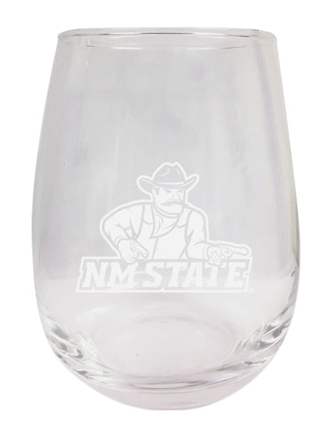 New Mexico State University Aggies NCAA 15 oz Laser-Engraved Stemless Wine Glass - Perfect for Alumni & Fans