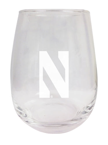 Northwestern University Wildcats NCAA 15 oz Laser-Engraved Stemless Wine Glass - Perfect for Alumni & Fans