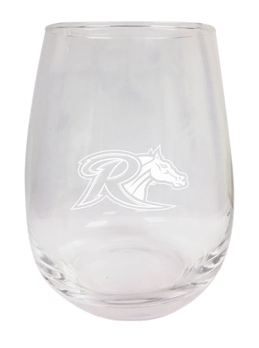 Rider University Broncs NCAA 15 oz Laser-Engraved Stemless Wine Glass - Perfect for Alumni & Fans