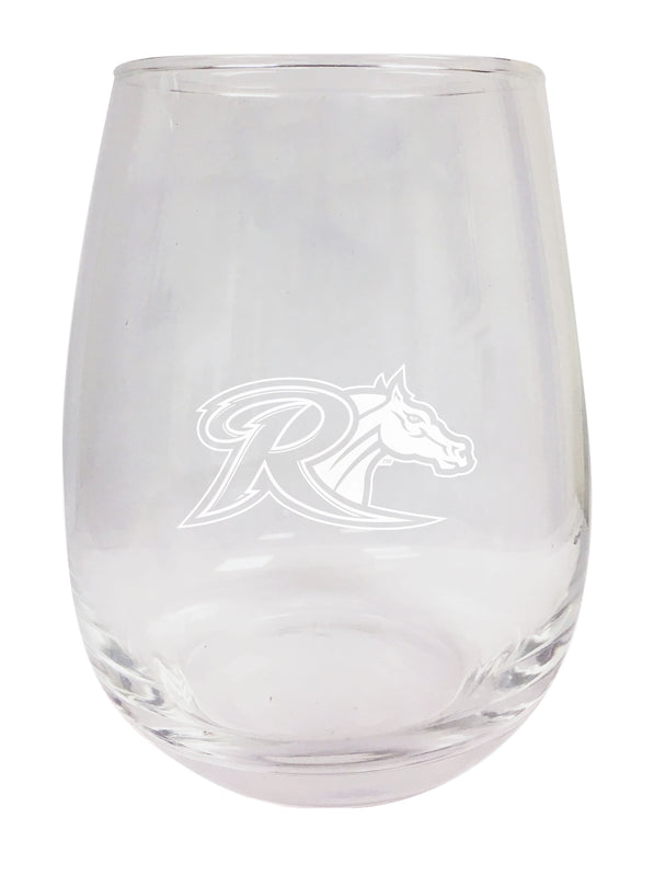 Rider University Broncs NCAA 15 oz Laser-Engraved Stemless Wine Glass - Perfect for Alumni & Fans