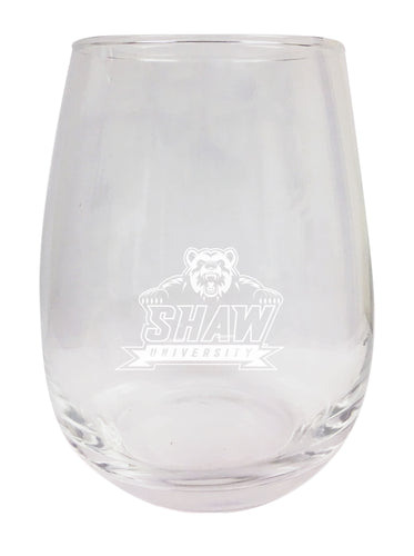Shaw University Bears NCAA 15 oz Laser-Engraved Stemless Wine Glass - Perfect for Alumni & Fans