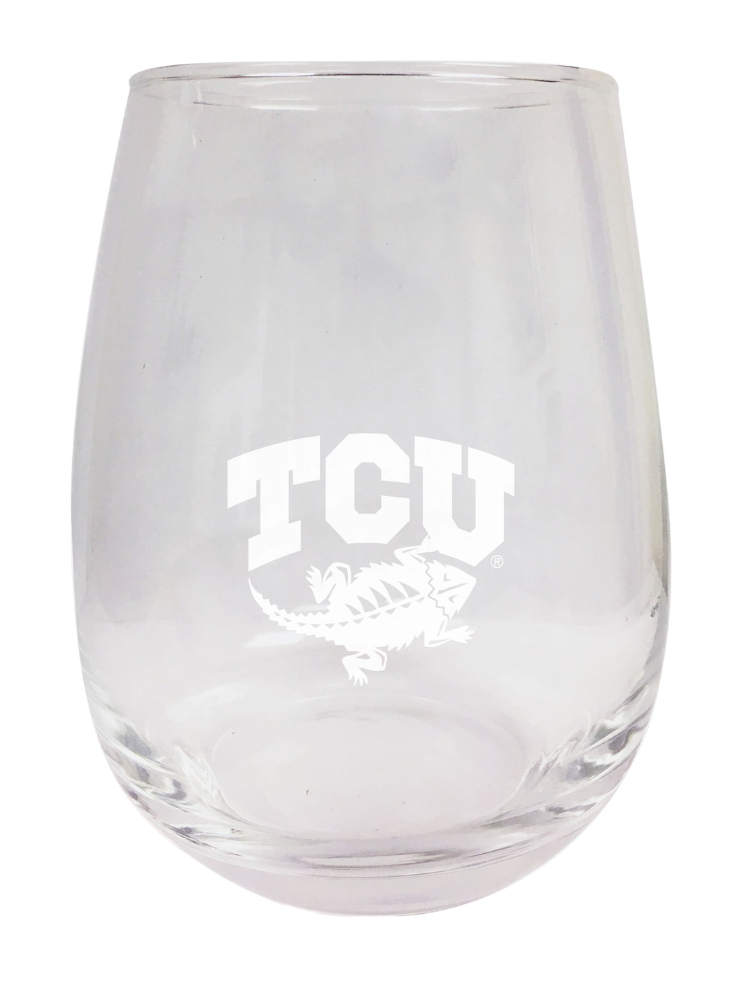 Texas Christian University NCAA 15 oz Laser-Engraved Stemless Wine Glass - Perfect for Alumni & Fans