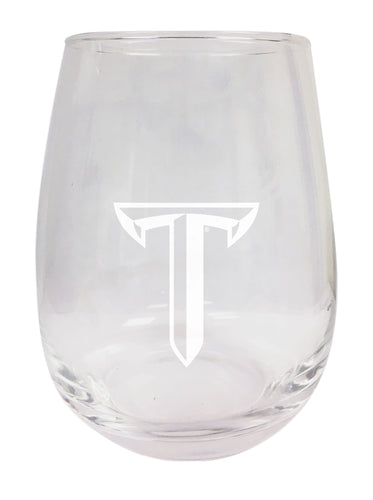 Troy University NCAA 15 oz Laser-Engraved Stemless Wine Glass - Perfect for Alumni & Fans