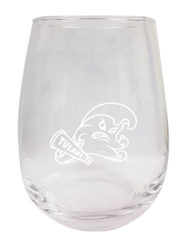 Tulane University Green Wave NCAA 15 oz Laser-Engraved Stemless Wine Glass - Perfect for Alumni & Fans