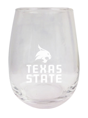 Texas State Bobcats NCAA 15 oz Laser-Engraved Stemless Wine Glass - Perfect for Alumni & Fans