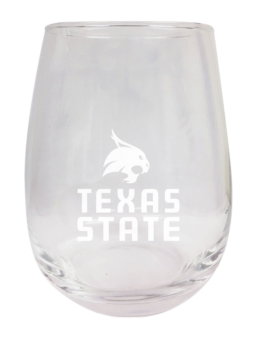 Texas State Bobcats NCAA 15 oz Laser-Engraved Stemless Wine Glass - Perfect for Alumni & Fans