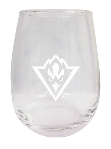 North Carolina Wilmington Seahawks NCAA 15 oz Laser-Engraved Stemless Wine Glass - Perfect for Alumni & Fans