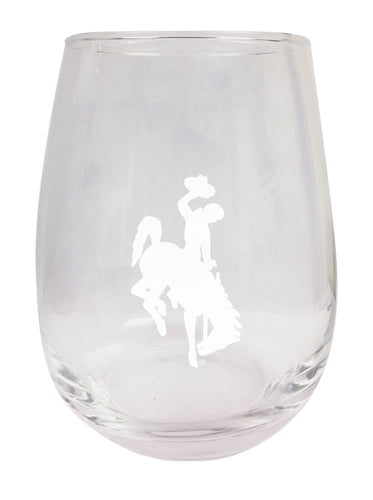 University of Wyoming NCAA 15 oz Laser-Engraved Stemless Wine Glass - Perfect for Alumni & Fans