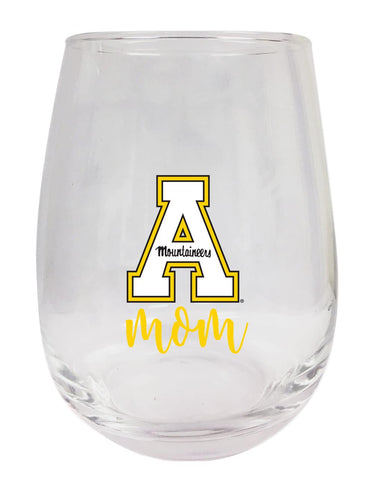 Appalachian State 15 oz Stemless Wine Glass for Mom Officially Licensed