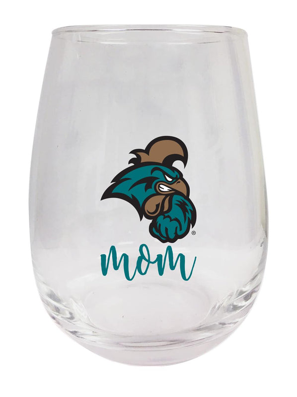 Coastal Carolina University 15 oz Stemless Wine Glass for Mom Officially Licensed