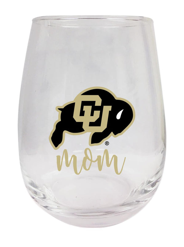Colorado Buffaloes 15 oz Stemless Wine Glass for Mom Officially Licensed