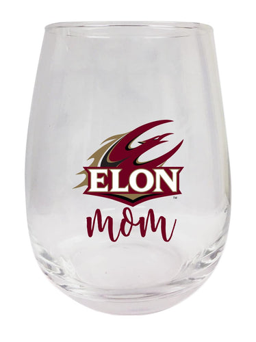 Elon University 15 oz Stemless Wine Glass for Mom Officially Licensed
