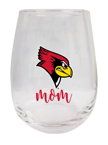 Illinois State Redbirds 15 oz Stemless Wine Glass for Mom Officially Licensed