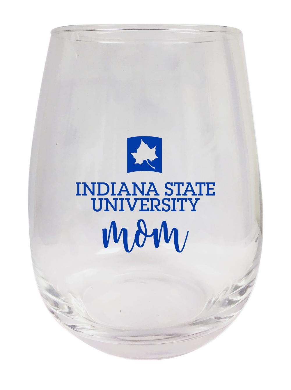 Indiana State University 15 oz Stemless Wine Glass for Mom Officially Licensed