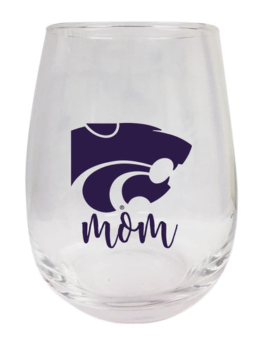 Kansas State Wildcats 15 oz Stemless Wine Glass for Mom Officially Licensed