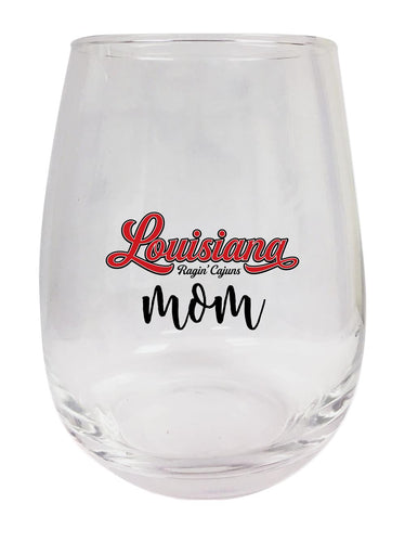 Louisiana at Lafayette Ragin' Cajuns 15 oz Stemless Wine Glass for Mom Officially Licensed