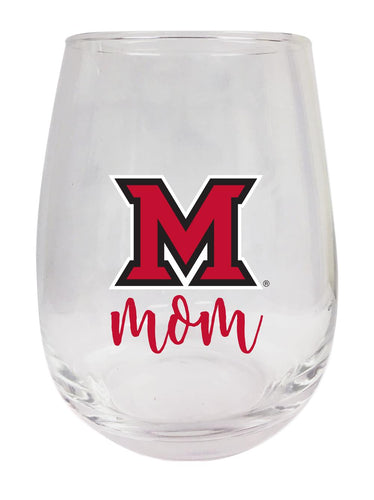 Miami University of Ohio 15 oz Stemless Wine Glass for Mom Officially Licensed