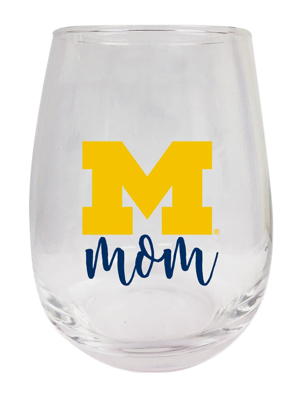 Michigan Wolverines 15 oz Stemless Wine Glass for Mom Officially Licensed