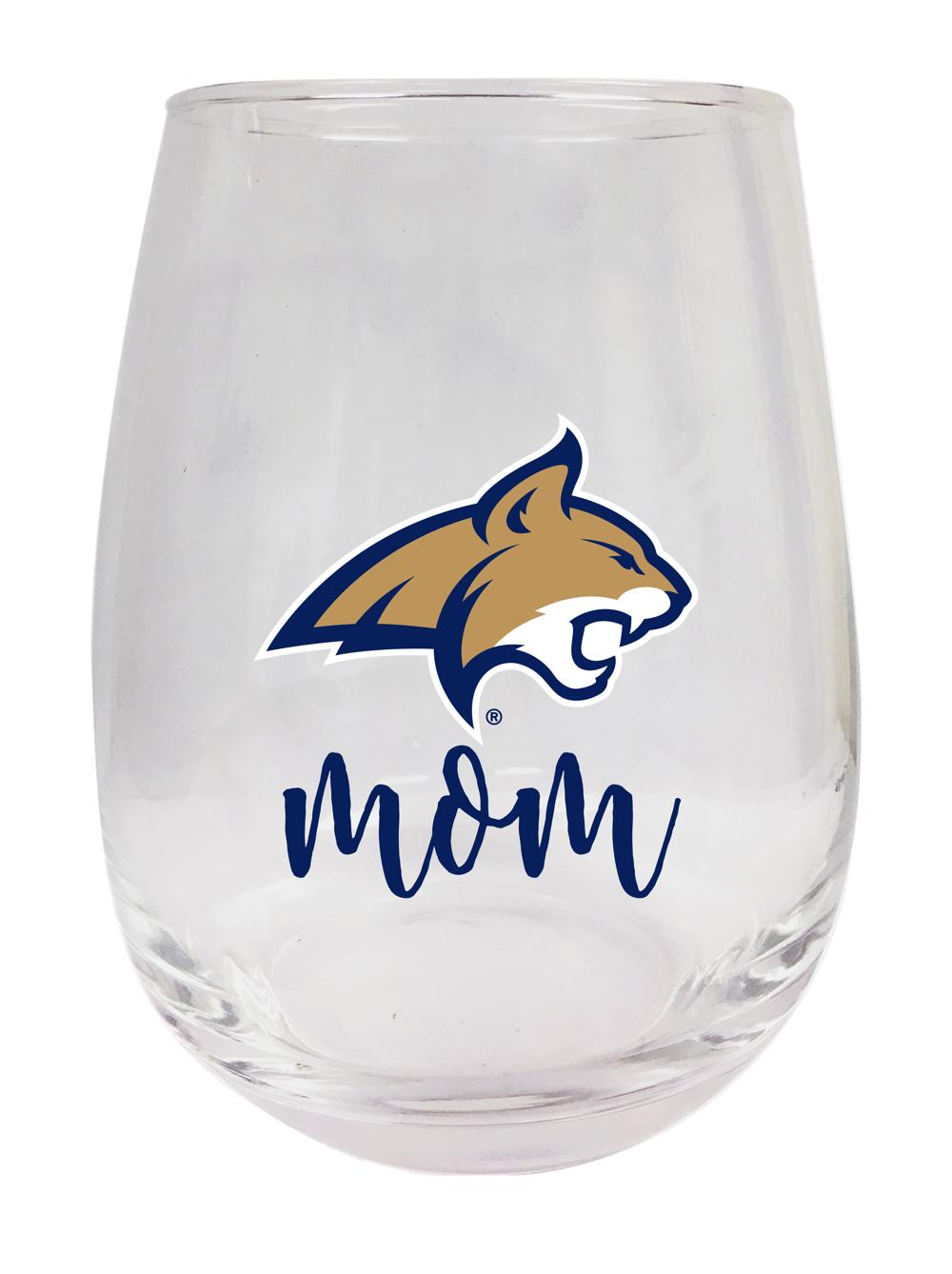 Montana State Bobcats 15 oz Stemless Wine Glass for Mom Officially Licensed