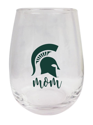 Michigan State Spartans 15 oz Stemless Wine Glass for Mom Officially Licensed