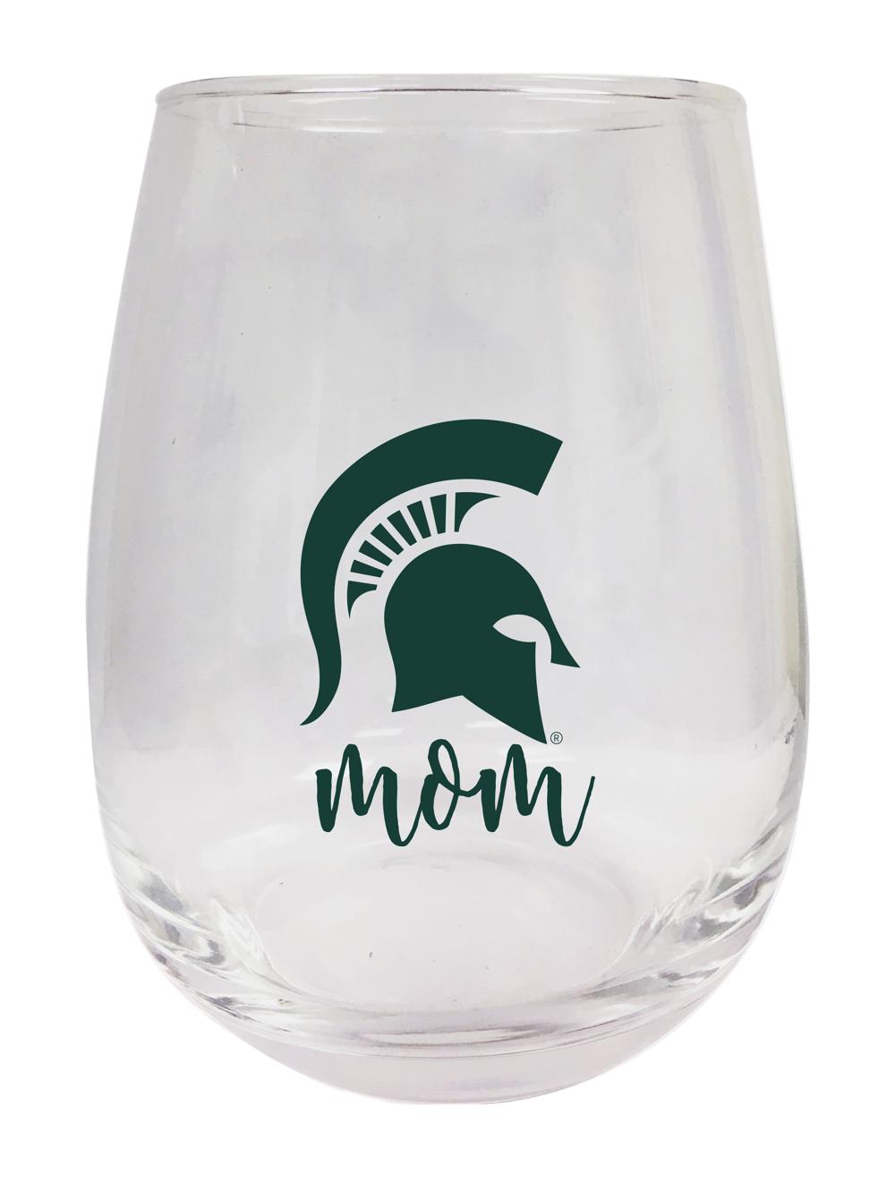 Michigan State Spartans 15 oz Stemless Wine Glass for Mom Officially Licensed