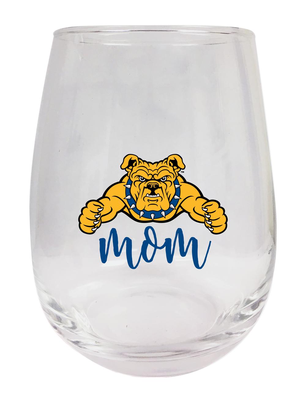 North Carolina A&T State Aggies 15 oz Stemless Wine Glass for Mom Officially Licensed