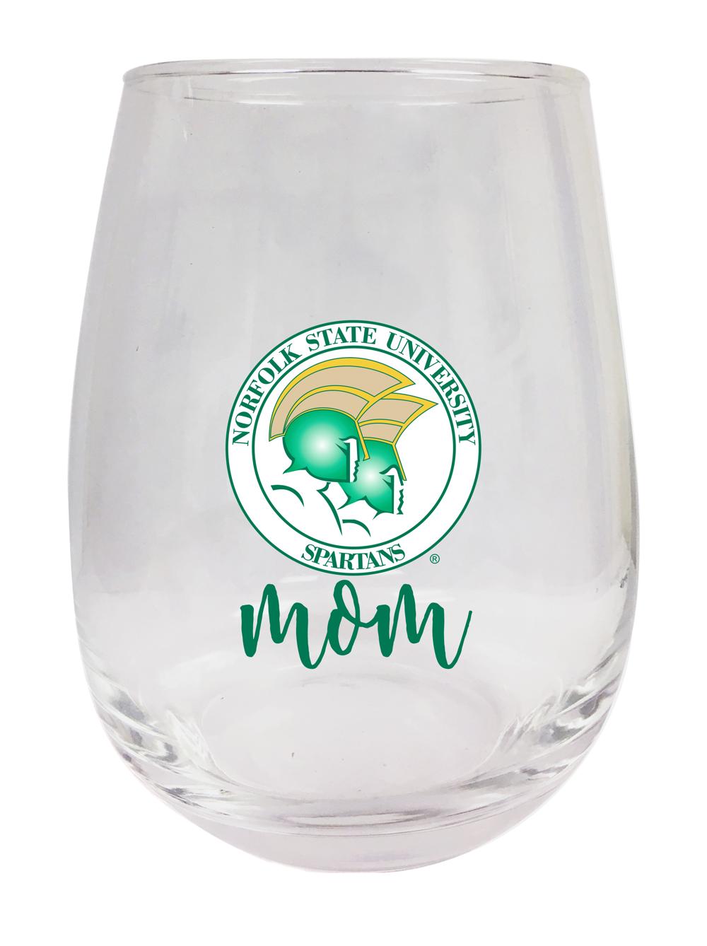 Norfolk State University 15 oz Stemless Wine Glass for Mom Officially Licensed