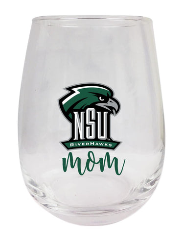 Northeastern State University Riverhawks 15 oz Stemless Wine Glass for Mom Officially Licensed