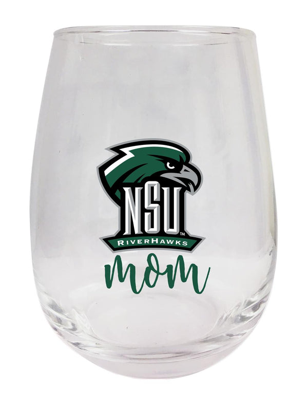 Northeastern State University Riverhawks 15 oz Stemless Wine Glass for Mom Officially Licensed