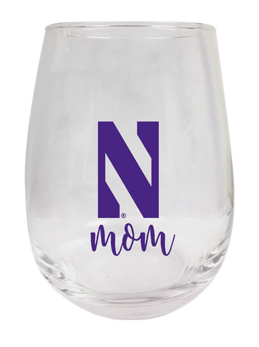 Northwestern University Wildcats 15 oz Stemless Wine Glass for Mom Officially Licensed
