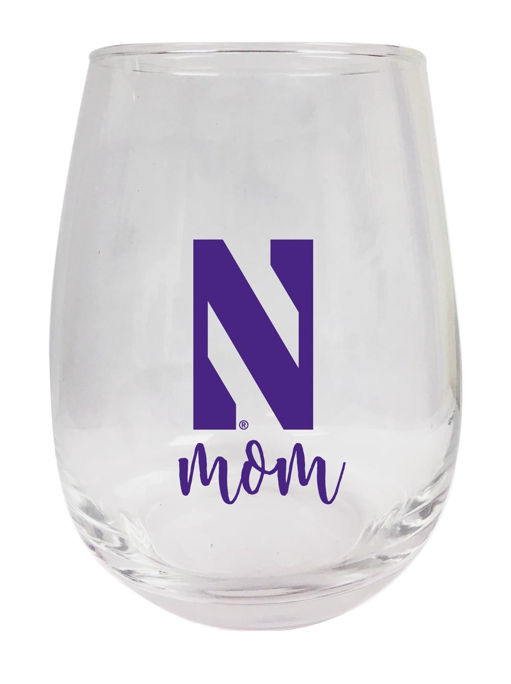 Northwestern University Wildcats 15 oz Stemless Wine Glass for Mom Officially Licensed