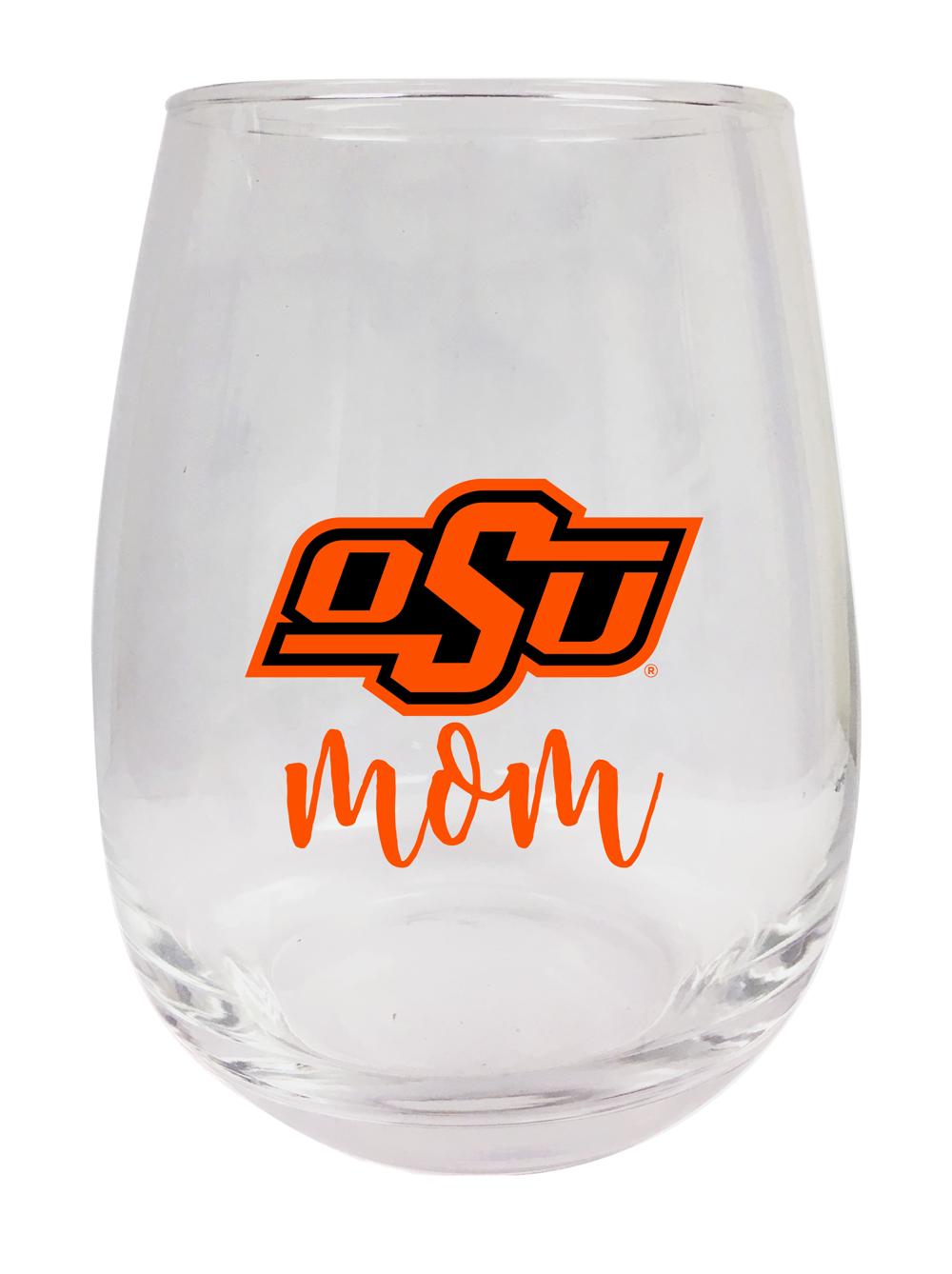 Oklahoma State Cowboys 15 oz Stemless Wine Glass for Mom Officially Licensed