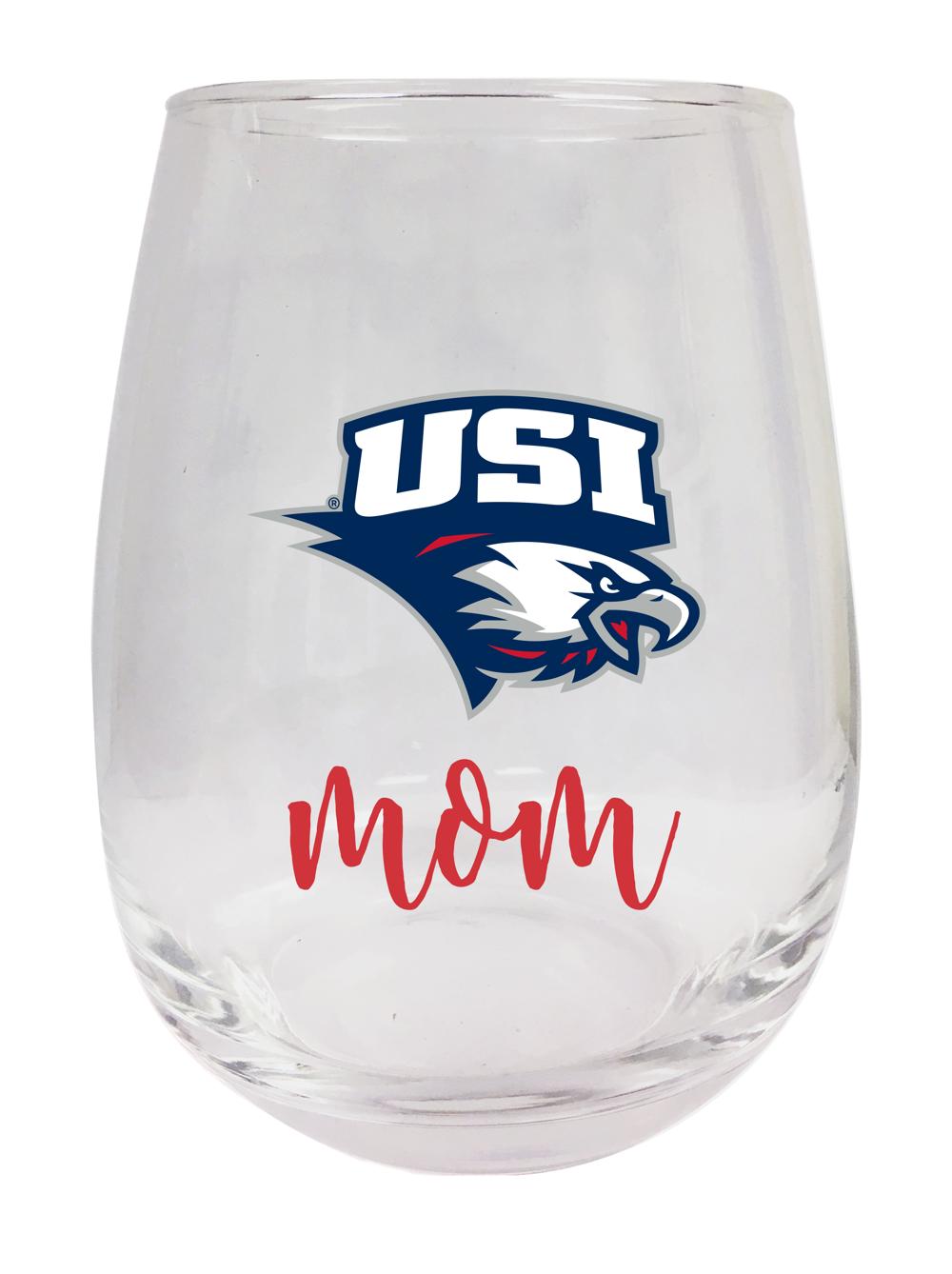 University of Southern Indiana 15 oz Stemless Wine Glass for Mom Officially Licensed
