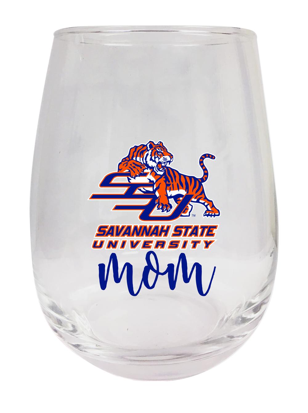 Savannah State University 15 oz Stemless Wine Glass for Mom Officially Licensed