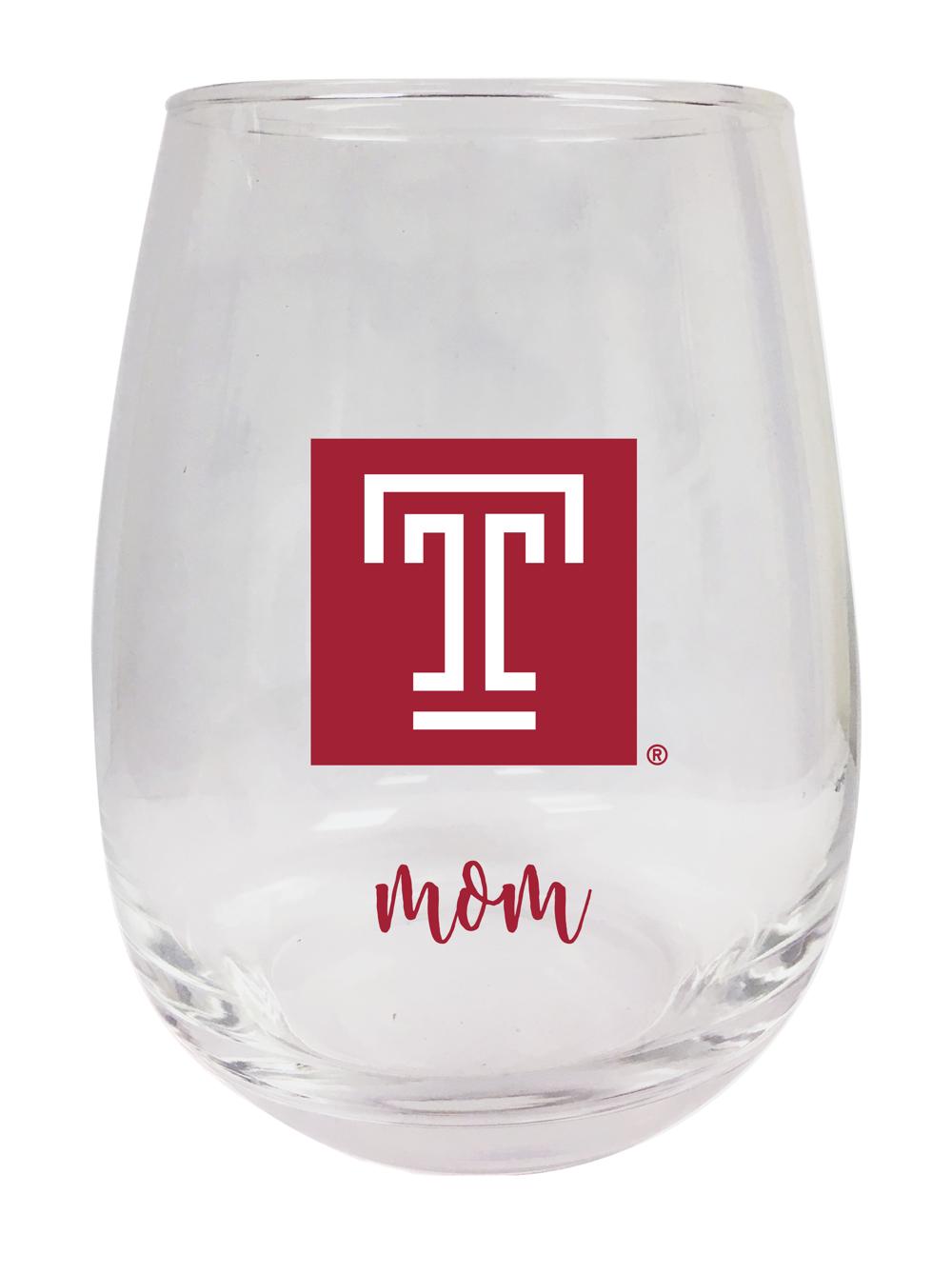 Temple University 15 oz Stemless Wine Glass for Mom Officially Licensed