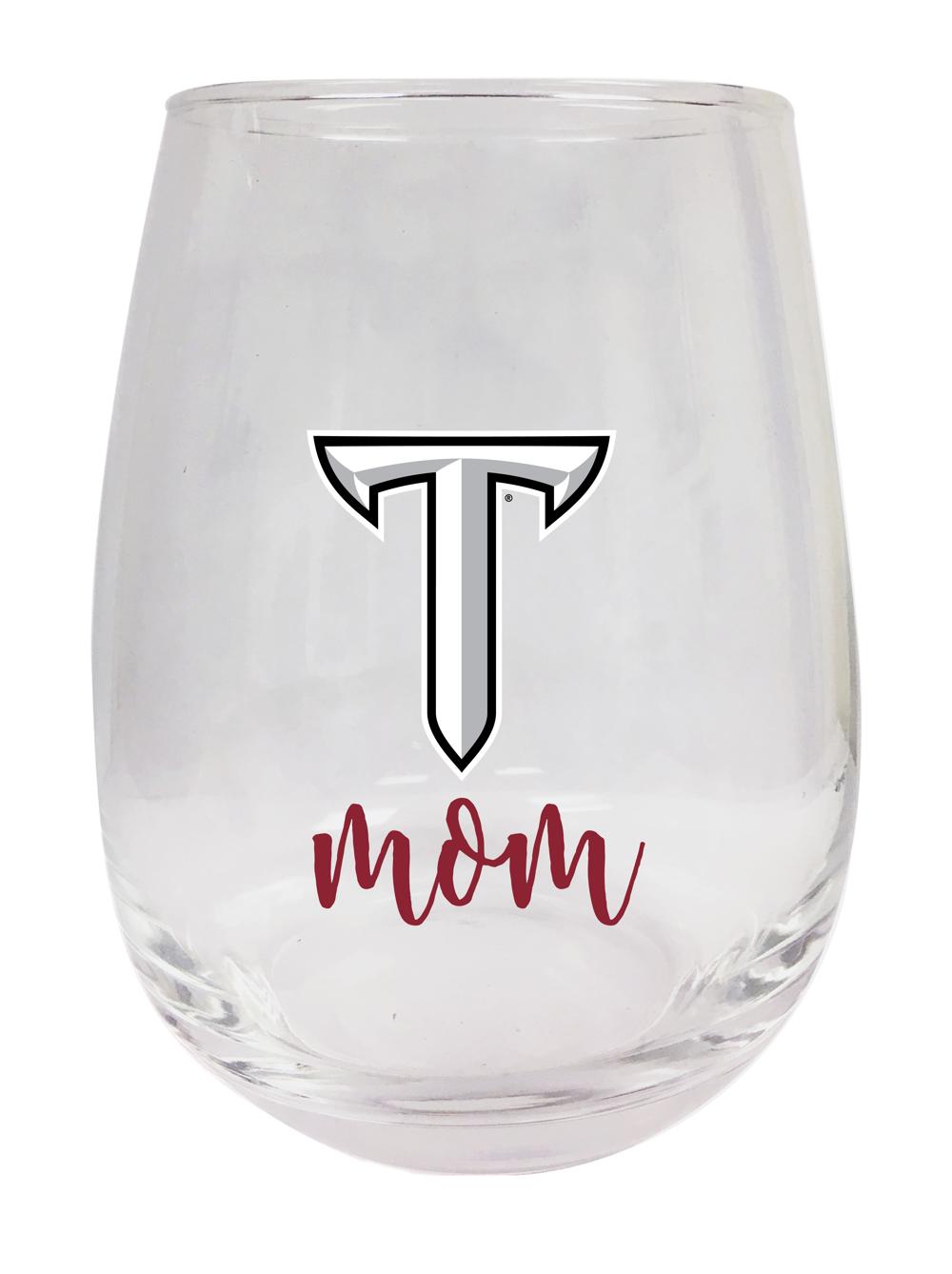 Troy University 15 oz Stemless Wine Glass for Mom Officially Licensed