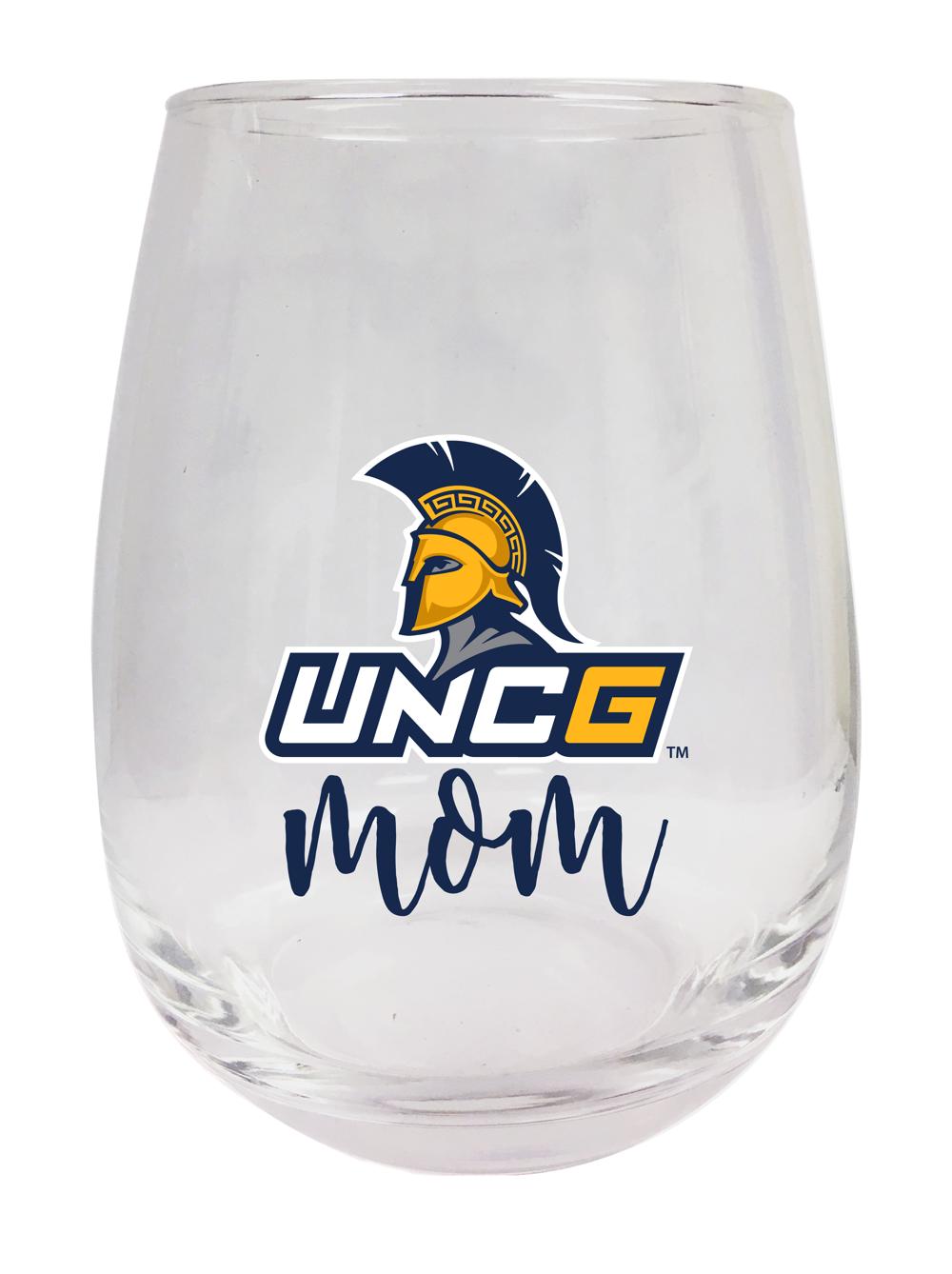 North Carolina Greensboro Spartans 15 oz Stemless Wine Glass for Mom Officially Licensed