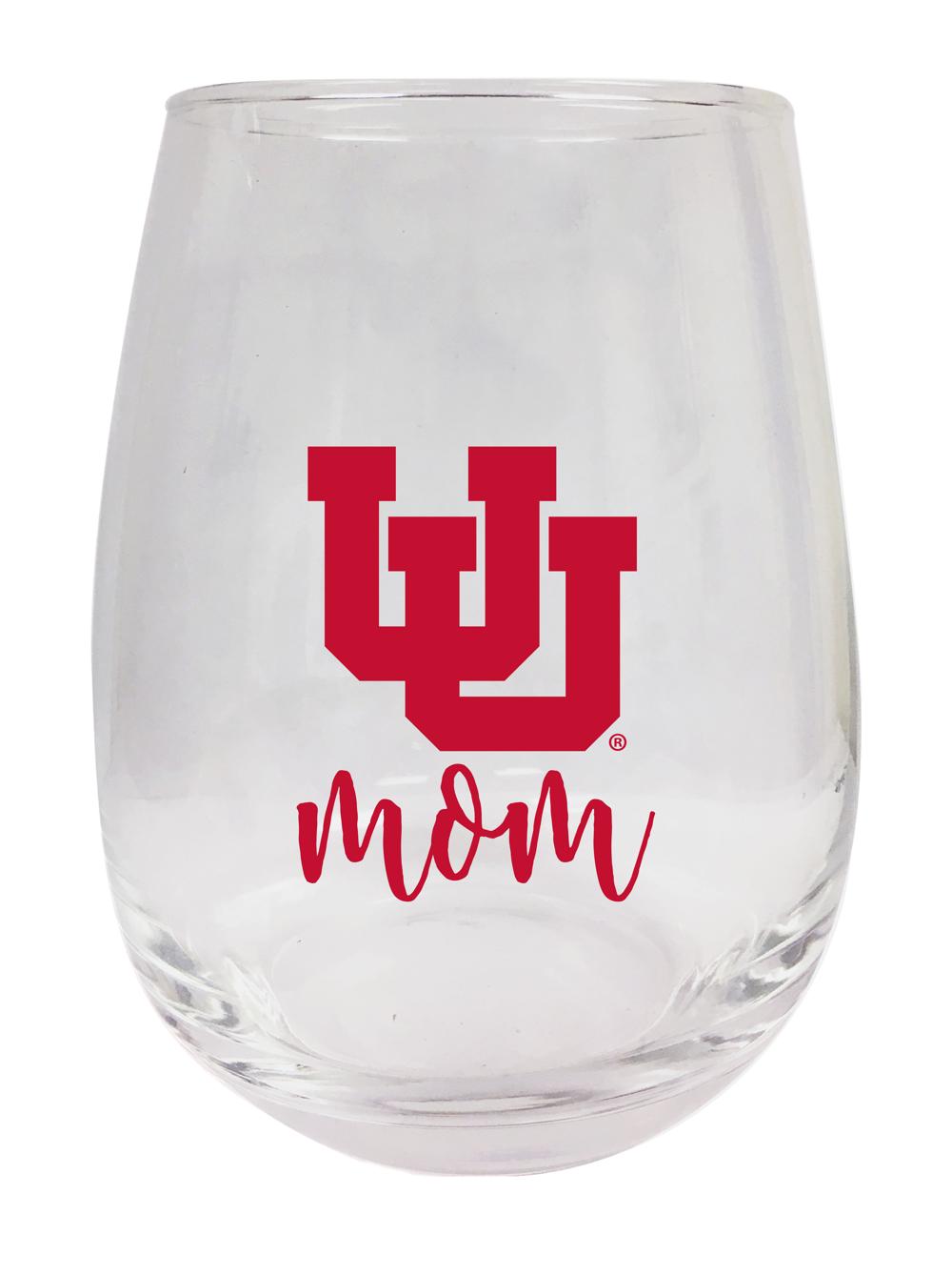 Utah Utes 15 oz Stemless Wine Glass for Mom Officially Licensed