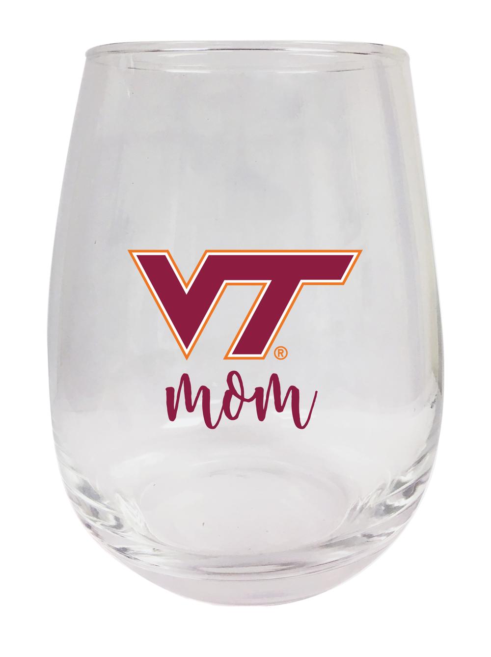 Virginia Tech Hokies 15 oz Stemless Wine Glass for Mom Officially Licensed