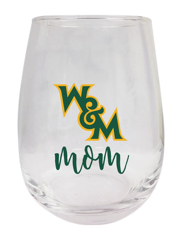William and Mary 15 oz Stemless Wine Glass for Mom Officially Licensed