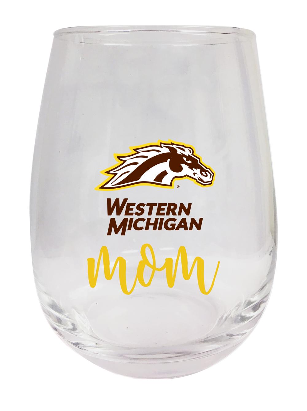 Western Michigan University 15 oz Stemless Wine Glass for Mom Officially Licensed